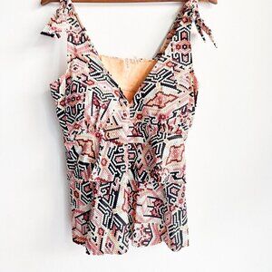 Addition Elle Ruffle Detail Swim Top 1X